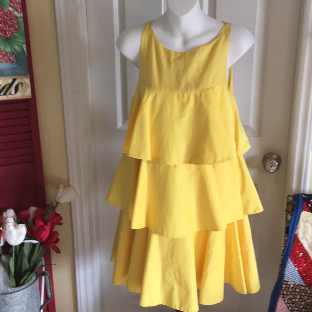 ♦️Sunny yellow tiered ruffle Zara dress